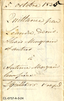 0757-A-3-24 titre à l'endos